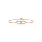 Floating Diamond Oval Bracelet in Yellow Gold – Minimalist Sparkle