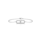 Floating Diamond Oval Bracelet in Yellow Gold – Minimalist Sparkle