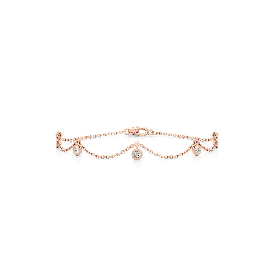 Drape Diamond Bracelet in Yellow Gold – Elegant Drop Style Chain