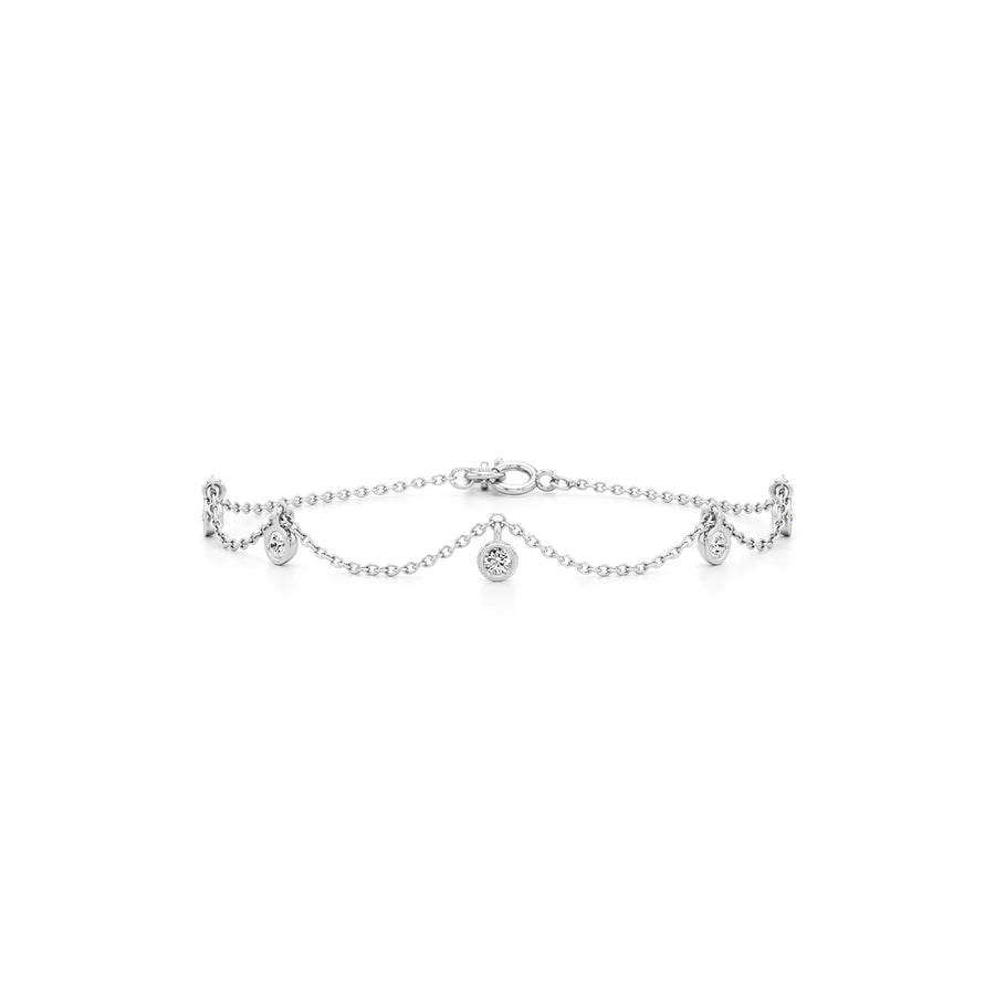 Drape Diamond Bracelet in Yellow Gold – Elegant Drop Style Chain