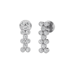 White Gold Diamond Bubble Bar Earrings – Modern Stud Drop Design