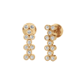 White Gold Diamond Bubble Bar Earrings – Modern Stud Drop Design