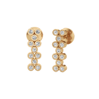 White Gold Diamond Bubble Bar Earrings – Modern Stud Drop Design