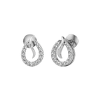White Gold Teardrop Diamond Earrings – Modern Stud Elegance
