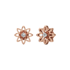 Floral Diamond Stud Earrings for Women – Gold Finish – Elegant Petal Design