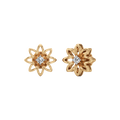 Floral Diamond Stud Earrings for Women – Gold Finish – Elegant Petal Design