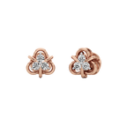 Gold Diamond Floral Stud Earrings for Women – Petite & Elegant