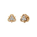 Gold Diamond Floral Stud Earrings for Women – Petite & Elegant