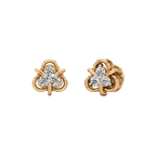 Gold Diamond Floral Stud Earrings for Women – Petite & Elegant