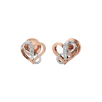 White Gold Diamond Heart Earrings for Women – 14K Studs