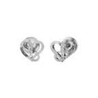White Gold Diamond Heart Earrings for Women – 14K Studs