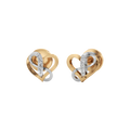 White Gold Diamond Heart Earrings for Women – 14K Studs