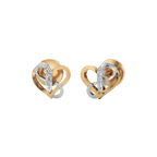 White Gold Diamond Heart Earrings for Women – 14K Studs