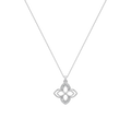 Four-Petal Diamond Floral Pendant Necklace – 1White Gold or Yellow Gold