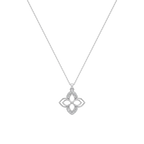 Four-Petal Diamond Floral Pendant Necklace – 1White Gold or Yellow Gold