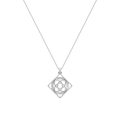Geometric Floral Diamond Pendant Necklace – Rose Gold or Silver