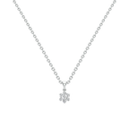 Classic Bloom Diamond Pendant – Elegant White Gold Necklace