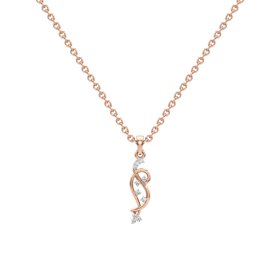 Twisted Vine Diamond Pendant Necklace – 14K White Gold or Yellow Gold | Modern Elegant Jewelry