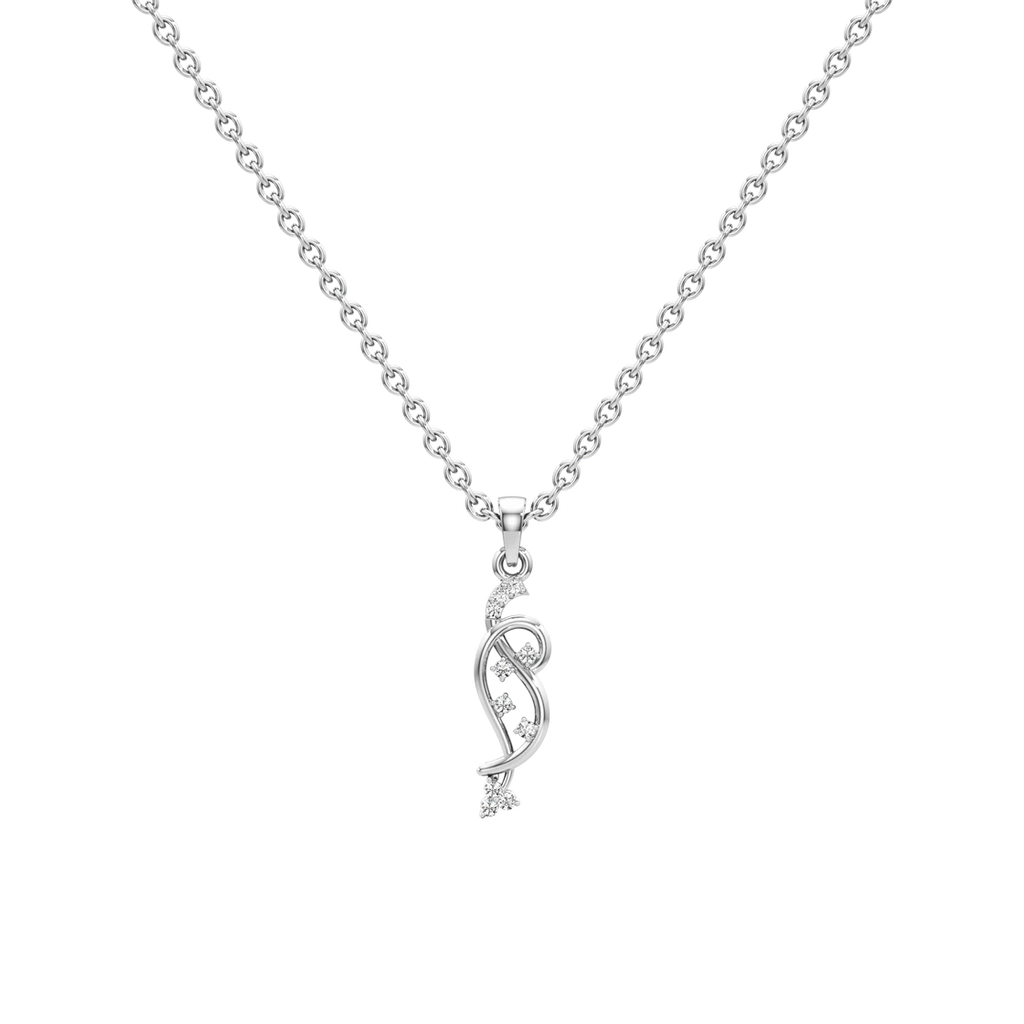 Twisted Vine Diamond Pendant Necklace – 14K White Gold or Yellow Gold | Modern Elegant Jewelry