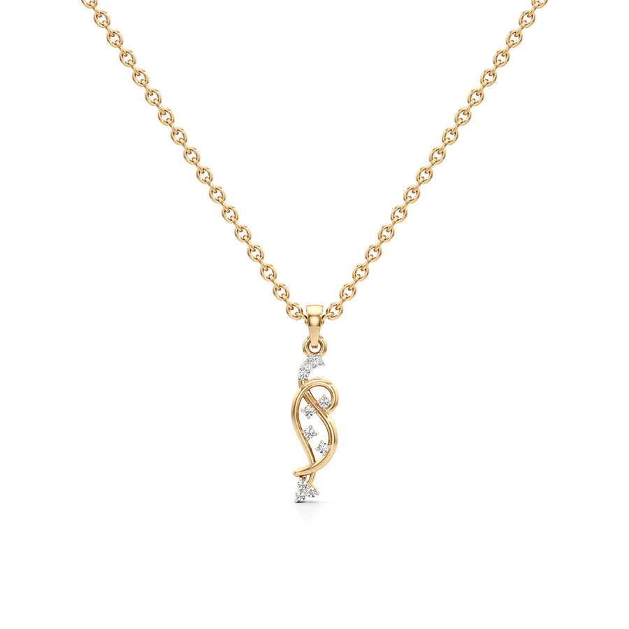 Twisted Vine Diamond Pendant Necklace – 14K White Gold or Yellow Gold | Modern Elegant Jewelry
