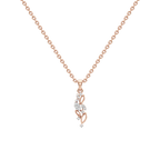 Leaf Vine Diamond Pendant Necklace – 14K Gold or Silver