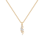 Leaf Vine Diamond Pendant Necklace – 14K Gold or Silver
