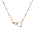 Interlocking Circle Diamond Necklace in White Gold – Elegant & Modern Design
