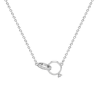 Interlocking Circle Diamond Necklace in White Gold – Elegant & Modern Design