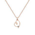 Rose Gold Heart Diamond Pendant Necklace – 14K Love Heart Chain for Women