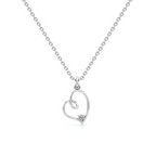 Rose Gold Heart Diamond Pendant Necklace – 14K Love Heart Chain for Women