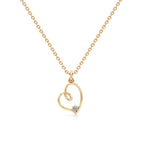 Rose Gold Heart Diamond Pendant Necklace – 14K Love Heart Chain for Women