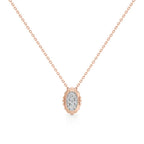 Gold Oval Diamond Pendant Necklace – 14K Yellow Gold Elegant Chain for Women