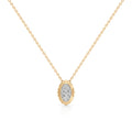 Gold Oval Diamond Pendant Necklace – 14K Yellow Gold Elegant Chain for Women