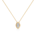Gold Oval Diamond Pendant Necklace – 14K Yellow Gold Elegant Chain for Women