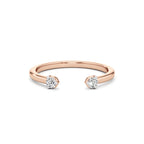 Triple Petal Floral Studs – 14K Rose Gold Diamond Earrings