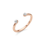 Triple Petal Floral Studs – 14K Rose Gold Diamond Earrings