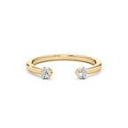 Triple Petal Floral Studs – 14K Rose Gold Diamond Earrings