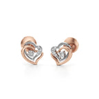 Minimal Crown Studs – 14K White Gold Diamond Earrings for Women