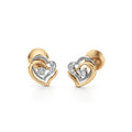 Minimal Crown Studs – 14K White Gold Diamond Earrings for Women