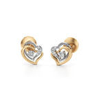 Minimal Crown Studs – 14K White Gold Diamond Earrings for Women