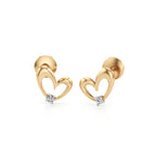 Triple Petal Floral Studs – 14K Rose Gold Diamond Earrings