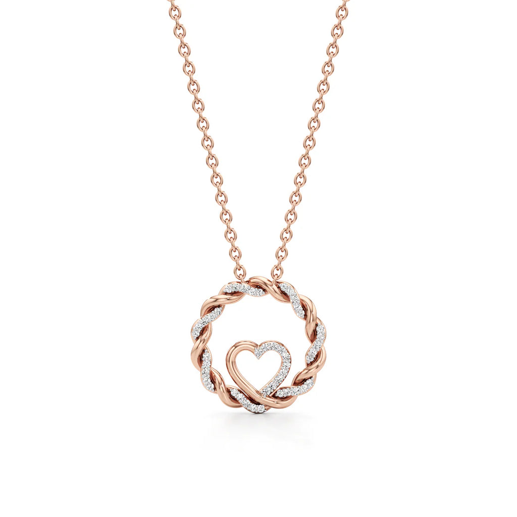 Classic Bloom Diamond Pendant – Elegant White Gold Necklace