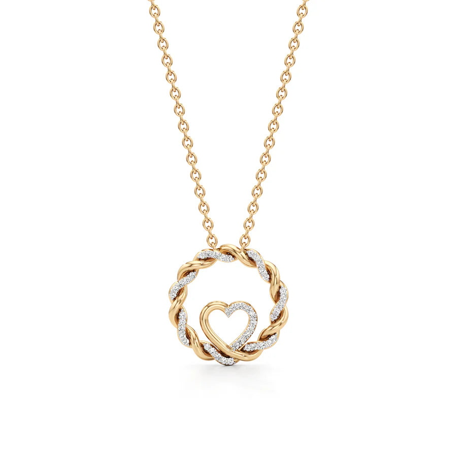 Classic Bloom Diamond Pendant – Elegant White Gold Necklace