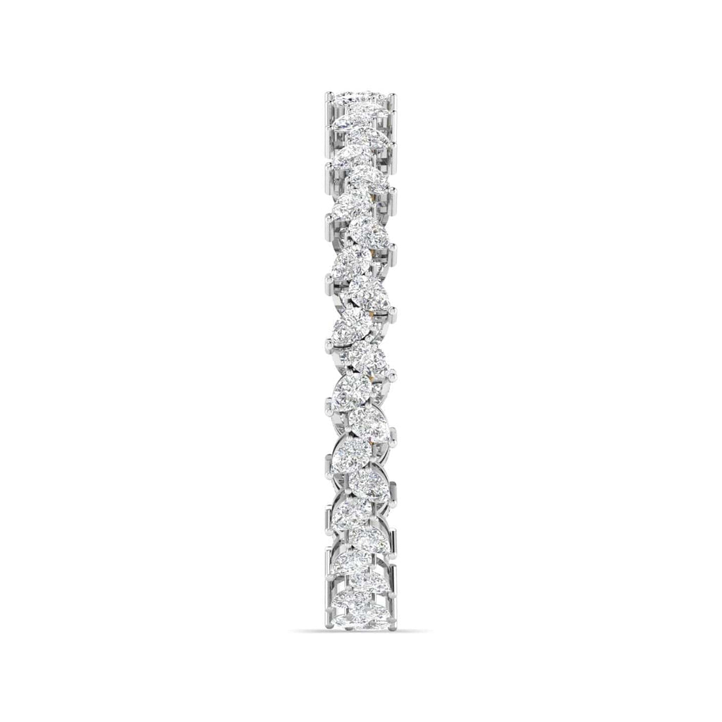 Pair of Gold Bangles with Illusion Set Pear Diamonds