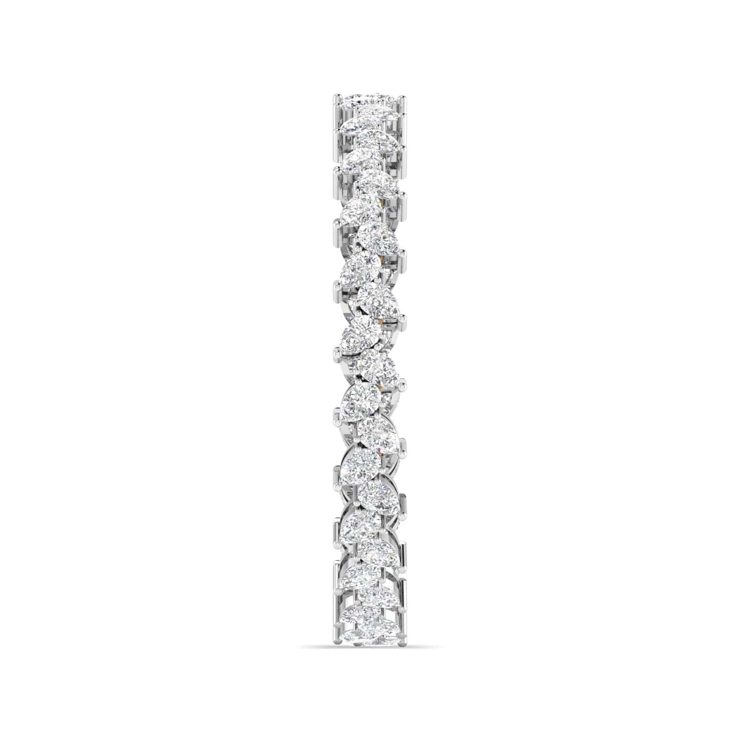 Pair of Gold Bangles with Illusion Set Pear Diamonds