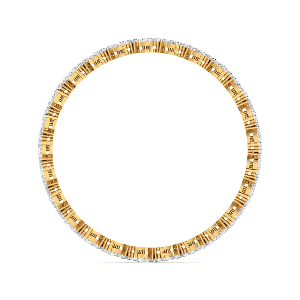 Pair of Gold Bangles with Illusion Set Pear Diamonds