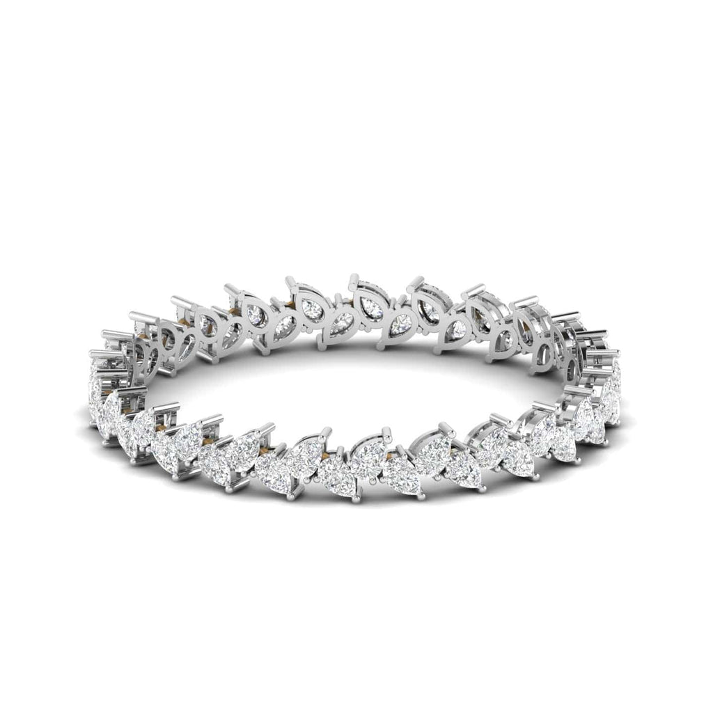 Pair of Gold Bangles with Illusion Set Pear Diamonds