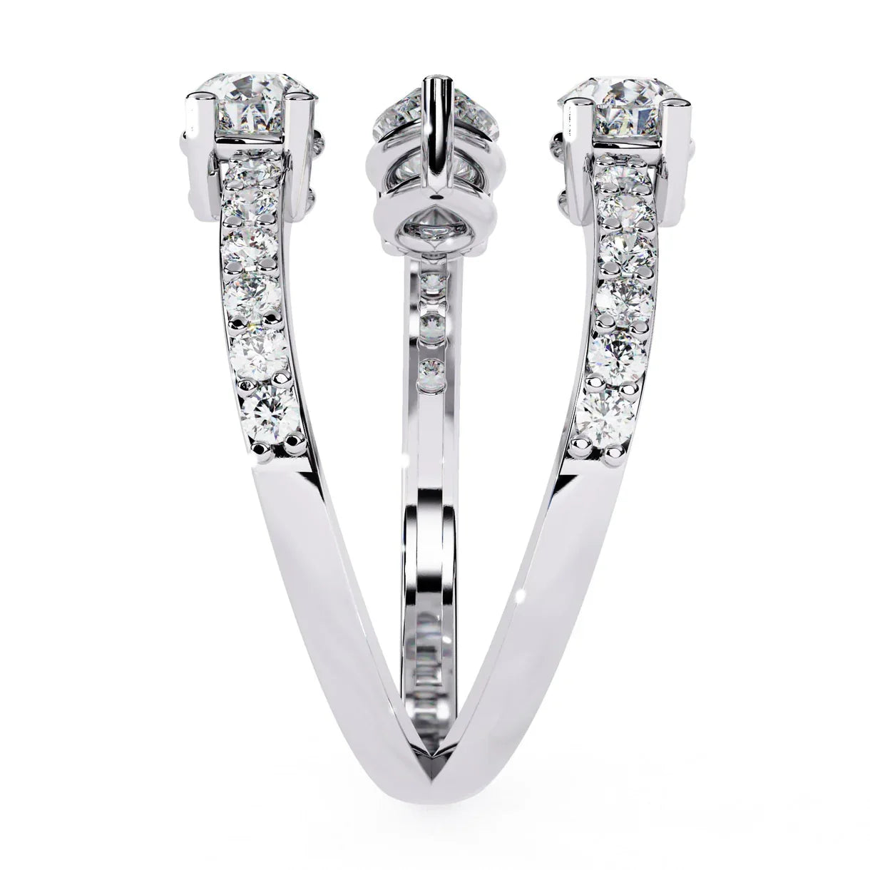 Twin of Love Diamond Engagement Ring